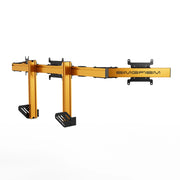 SIMGASM Apex Integrated Triple Monitor Stand VESA 75/200 in orange, opposite angle