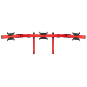 SIMGASM Apex Integrated Triple Monitor Stand VESA 75/200 in red, overview