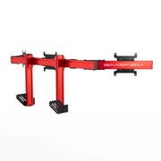 SIMGASM Apex Integrated Triple Monitor Stand VESA 75/200 in red, opposite angle