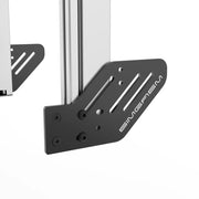SIMGASM Apex Integrated Triple Monitor Stand VESA 75/200 in silver, mounting detail