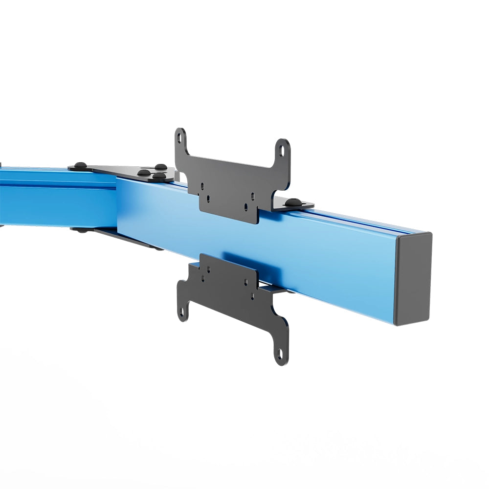 SIMGASM Apex Monitor Stand Side Arms VESA 75/200 in blue, mounting detail