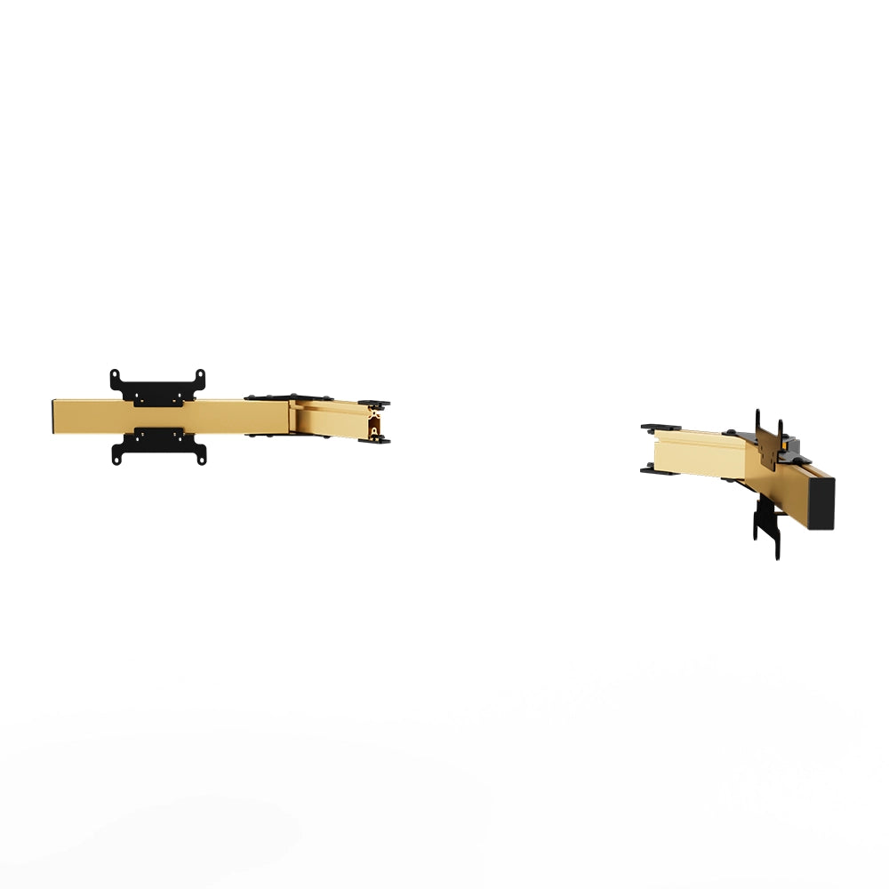 SIMGASM Apex Monitor Stand Side Arms VESA 75/200 in gold, angled view