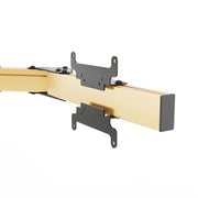 SIMGASM Apex Monitor Stand Side Arms VESA 75/200 in gold, mounting detail