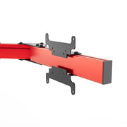 SIMGASM Apex Monitor Stand Side Arms VESA 75/200 in red, mounting detail