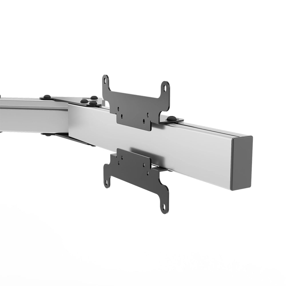 SIMGASM Apex Monitor Stand Side Arms VESA 75/200 in silver, mounting detail
