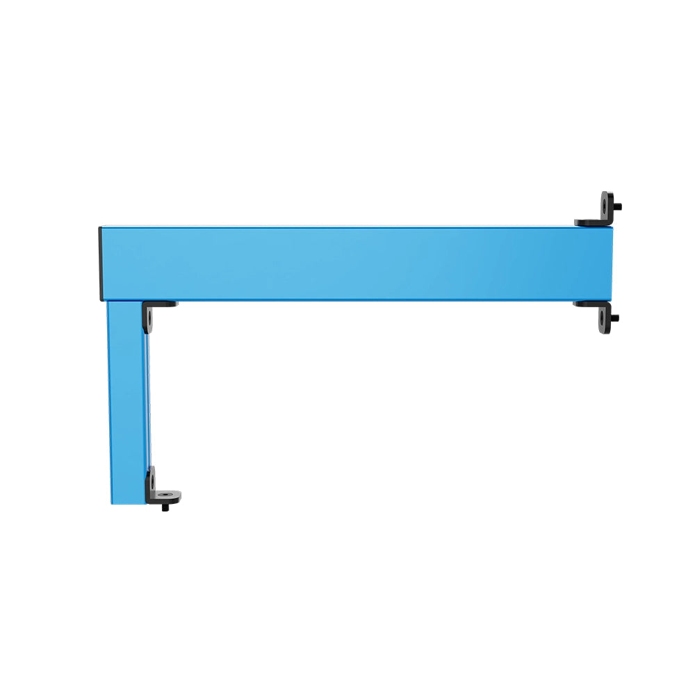 SIMGASM Apex blue shifter and handbrake mounting arm, profile slots and bracket view