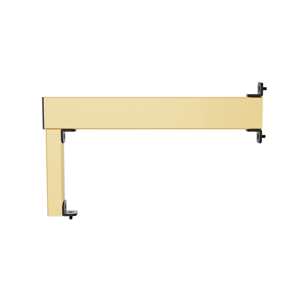 SIMGASM Apex gold shifter and handbrake mounting arm, profile slots and bracket view