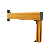 SIMGASM Apex orange shifter and handbrake mounting arm, angled view with mounting brackets