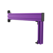 SIMGASM Apex purple shifter and handbrake mounting arm, angled view with mounting brackets