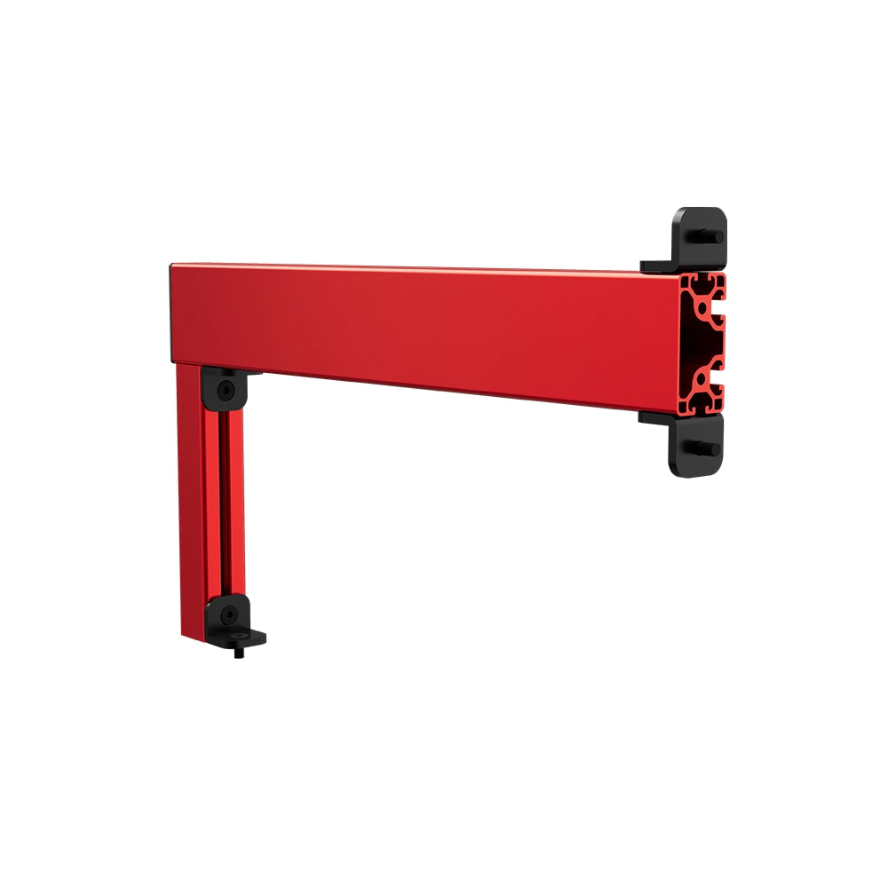 SIMGASM Apex red shifter and handbrake mounting arm, outer side view