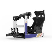 SIMGASM C120 Sport RothBros aluminum sim racing cockpit with GT seat and MOZA wheelbase, steering wheel and pedals, front three-quarter view
