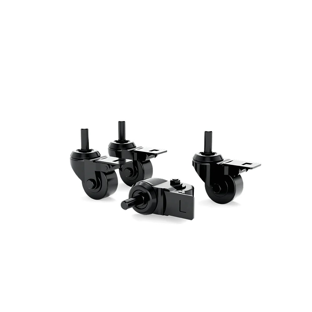 Black SIMGASM caster wheel set arranged with four wheels and mounting hardware