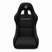 Front view of the black SIMGASM Core bucket seat with fitted back and base cushions