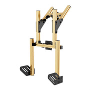 SIMGASM Core Integrated Double Monitor Stand VESA 75/100 in gold, opposite angle