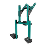 SIMGASM Core Integrated Double Monitor Stand VESA 75/100 in green, opposite angle