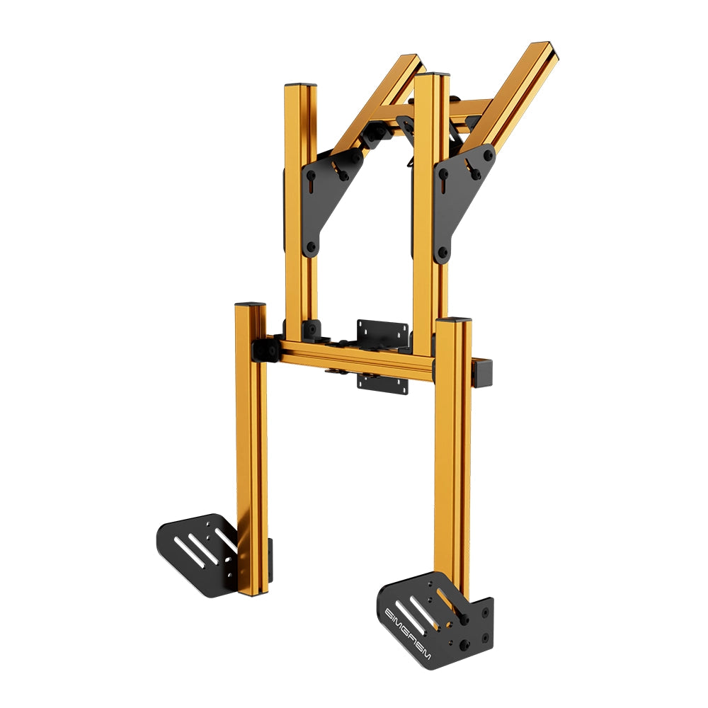 SIMGASM Core Integrated Double Monitor Stand VESA 75/100 in orange, opposite angle