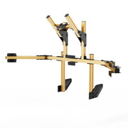 SIMGASM Core Integrated Quad Monitor Stand VESA 75/100 in gold, angled view