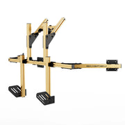 SIMGASM Core Integrated Quad Monitor Stand VESA 75/100 in gold, opposite angle