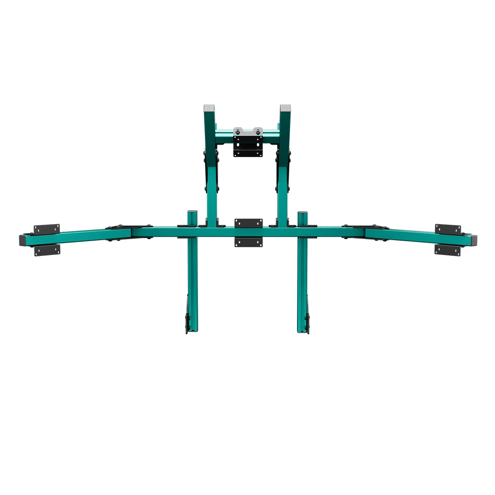 SIMGASM Core Integrated Quad Monitor Stand VESA 75/100 in green, overview