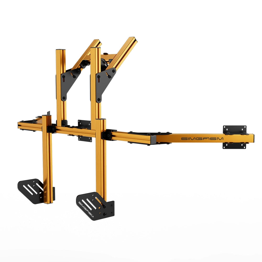 SIMGASM Core Integrated Quad Monitor Stand VESA 75/100 in orange, opposite angle