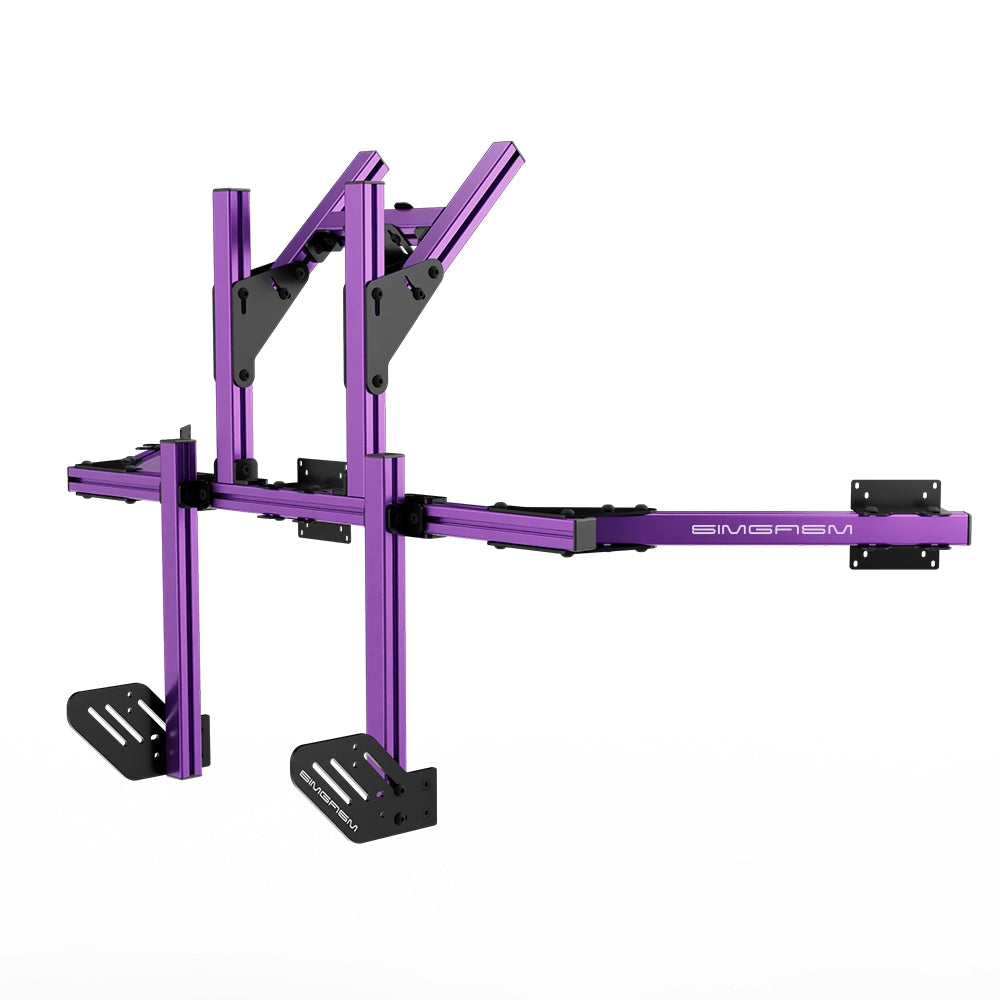 SIMGASM Core Integrated Quad Monitor Stand VESA 75/100 in purple, opposite angle