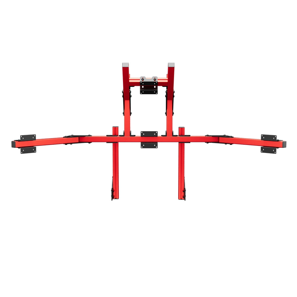SIMGASM Core Integrated Quad Monitor Stand VESA 75/100 in red, overview