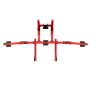 SIMGASM Core Integrated Quad Monitor Stand VESA 75/100 in red, overview