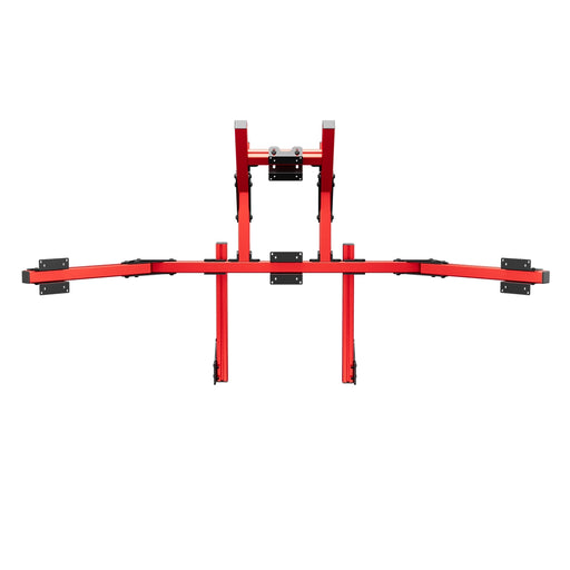SIMGASM Core Integrated Quad Monitor Stand VESA 75/100 in red, overview