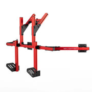 SIMGASM Core Integrated Quad Monitor Stand VESA 75/100 in red, opposite angle