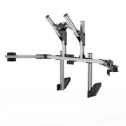 SIMGASM Core Integrated Quad Monitor Stand VESA 75/100 in silver, angled view