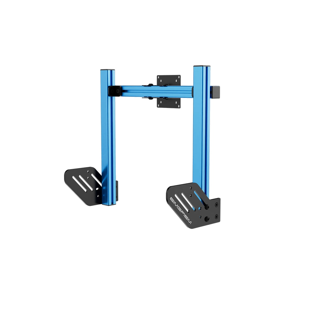 SIMGASM Core Integrated Single Monitor Stand VESA 75/100 in blue, opposite angle