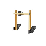 SIMGASM Core Integrated Single Monitor Stand VESA 75/100 in gold, angled view