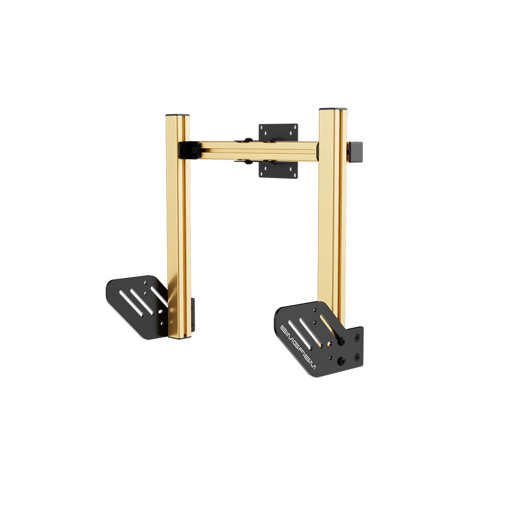 SIMGASM Core Integrated Single Monitor Stand VESA 75/100 in gold, opposite angle