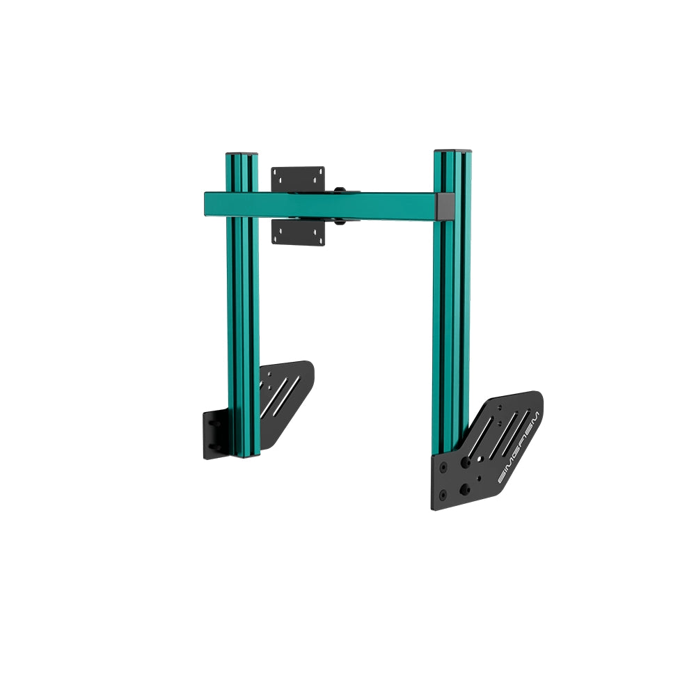 SIMGASM Core Integrated Single Monitor Stand VESA 75/100 in green, angled view