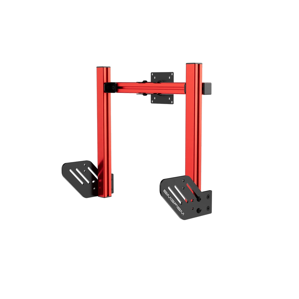 SIMGASM Core Integrated Single Monitor Stand VESA 75/100 in red, opposite angle