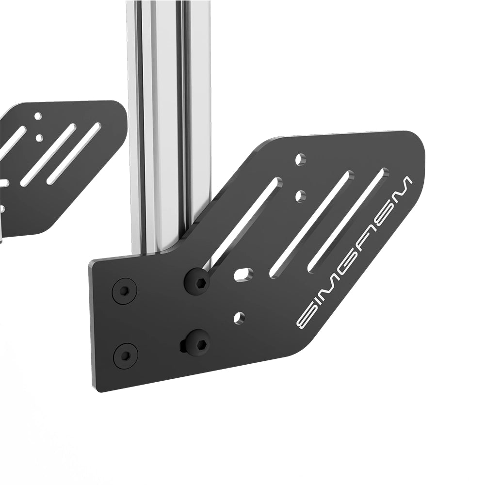 SIMGASM Core Integrated Single Monitor Stand VESA 75/100 in silver, mounting detail