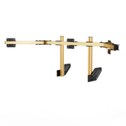 SIMGASM Core Integrated Triple Monitor Stand VESA 75/100 in gold, angled view