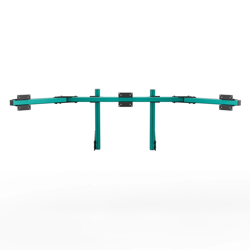 SIMGASM Core Integrated Triple Monitor Stand VESA 75/100 in green, overview