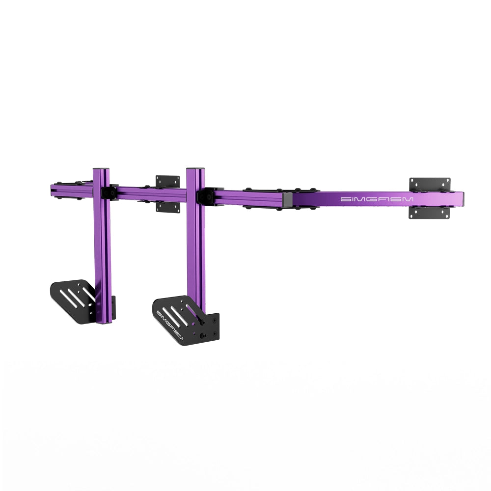 SIMGASM Core Integrated Triple Monitor Stand VESA 75/100 in purple, opposite angle