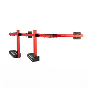 SIMGASM Core Integrated Triple Monitor Stand VESA 75/100 in red, opposite angle