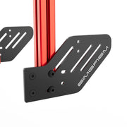 SIMGASM Core Integrated Triple Monitor Stand VESA 75/100 in red, mounting detail
