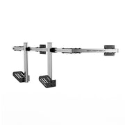 SIMGASM Core Integrated Triple Monitor Stand VESA 75/100 in silver, opposite angle