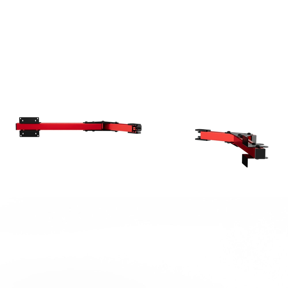 SIMGASM Core Monitor Stand Side Arms VESA 75/100 in red, angled view