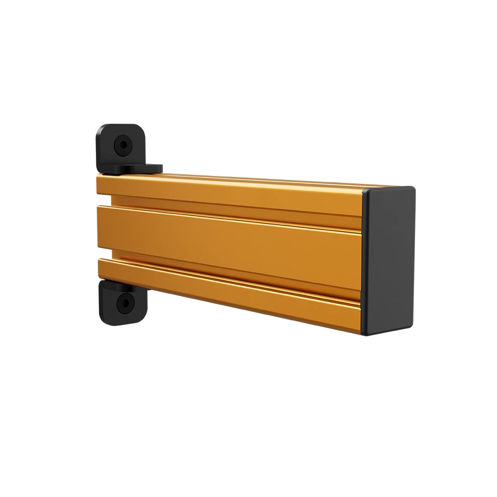 SIMGASM Core orange shifter and handbrake mounting arm, profile slots and bracket view