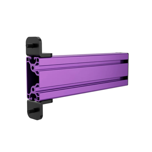 SIMGASM Core purple shifter and handbrake mounting arm, angled view with mounting brackets