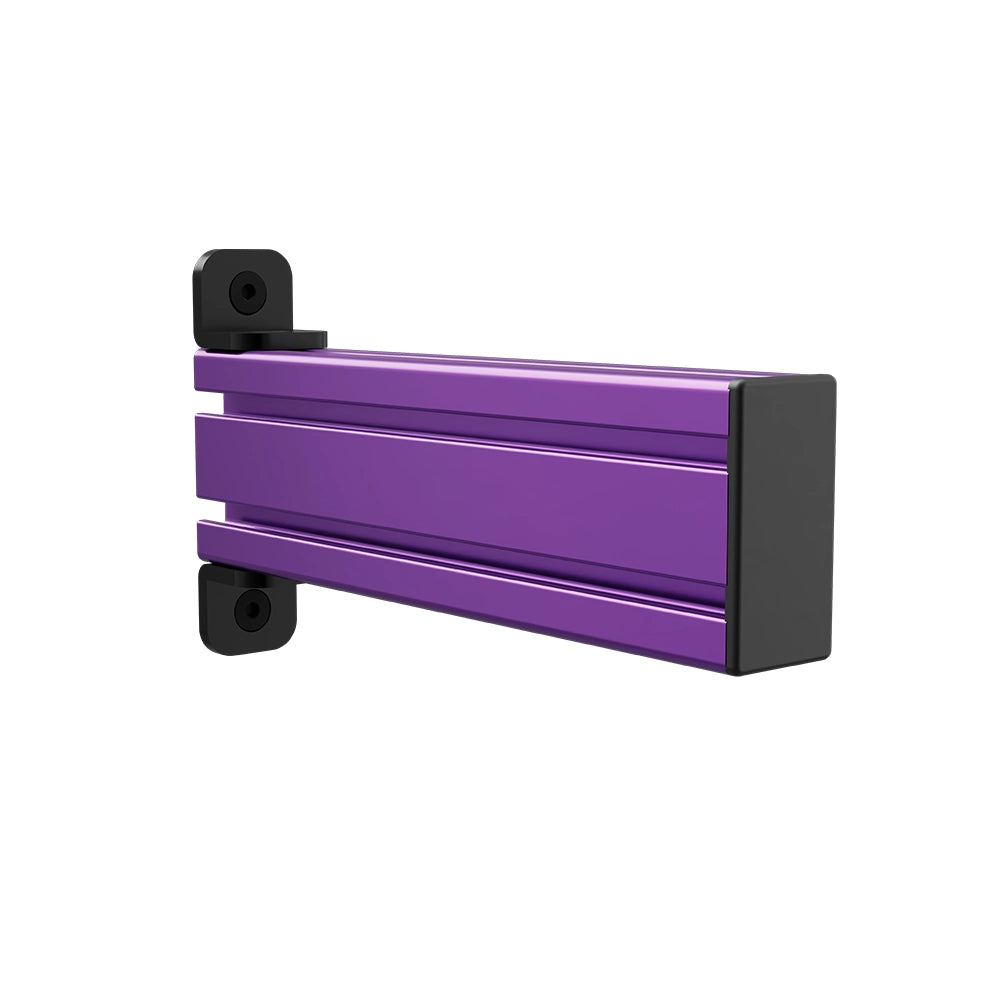 SIMGASM Core purple shifter and handbrake mounting arm, profile slots and bracket view
