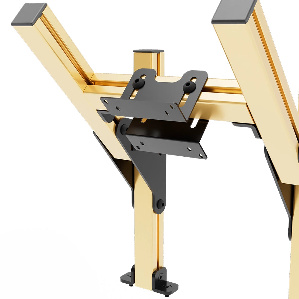 SIMGASM Core Top Monitor Stand VESA 75/100 in gold, mounting detail