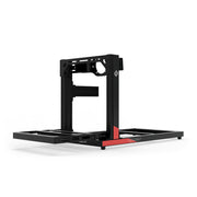 SIMGASM Hobby C40 Aichi Works aluminum cockpit in black and red with front wheel mount, low front three-quarter view.