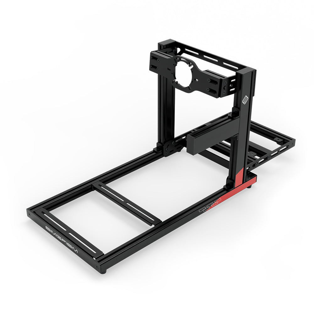SIMGASM Hobby C40 Aichi Works aluminum cockpit in black and red with front wheel mount, elevated rear three-quarter view.