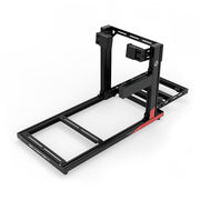 SIMGASM Hobby C40 Aichi Works aluminum cockpit in black and red with side wheel mount, elevated rear three-quarter view.
